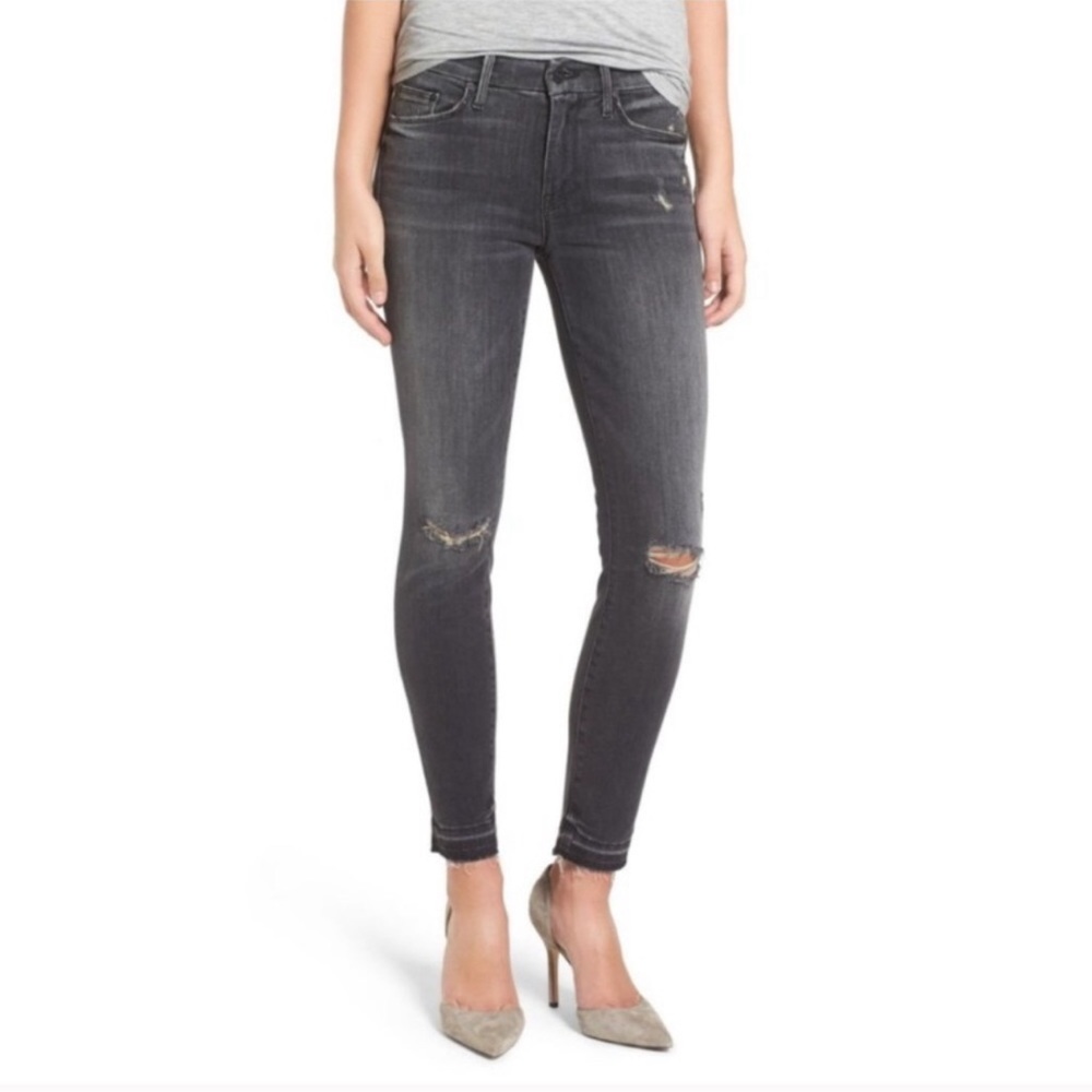 Mother Undone Hem Looker Ankle Jeans
